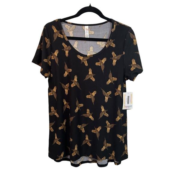NWT LuLaRoe Classic T Medium Black W/ Gold Birds Brand New - Picture 5 of 6
